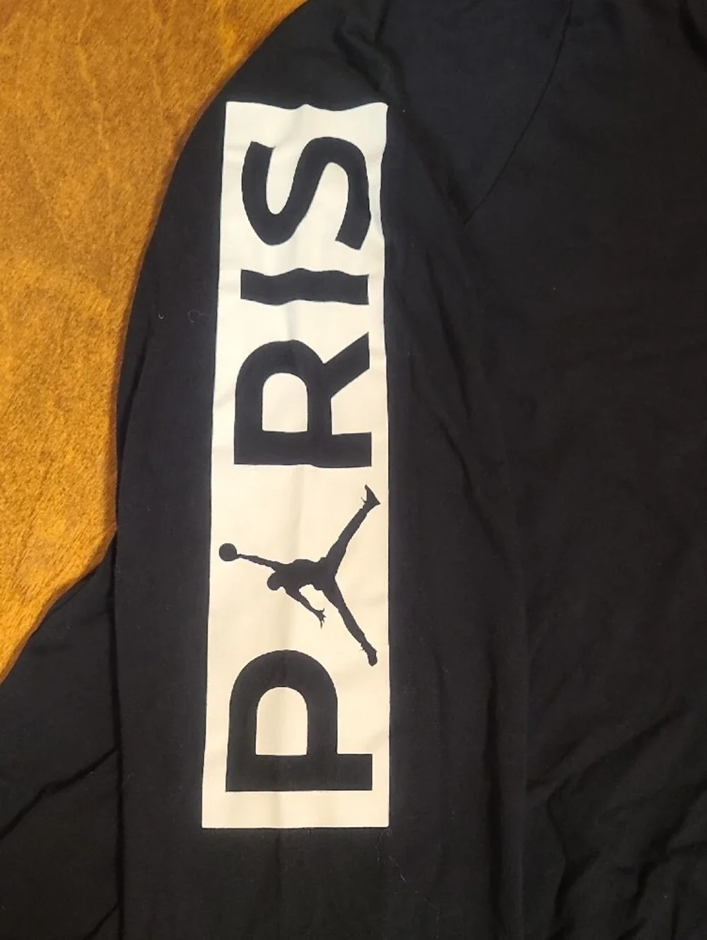 Jordan Men's Black Long Sleeve PSG Logo Tee